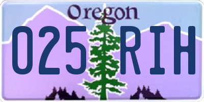 OR license plate 025RIH