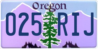 OR license plate 025RIJ