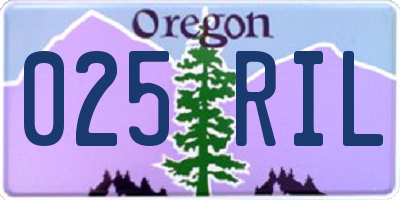 OR license plate 025RIL