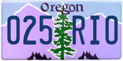 OR license plate 025RIO