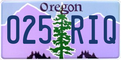 OR license plate 025RIQ