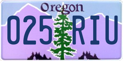 OR license plate 025RIU