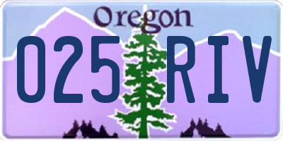 OR license plate 025RIV