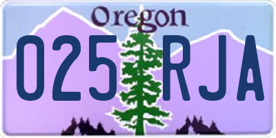 OR license plate 025RJA