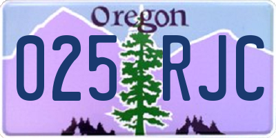 OR license plate 025RJC