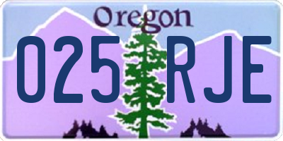 OR license plate 025RJE
