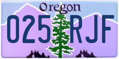 OR license plate 025RJF