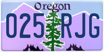 OR license plate 025RJG