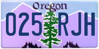 OR license plate 025RJH