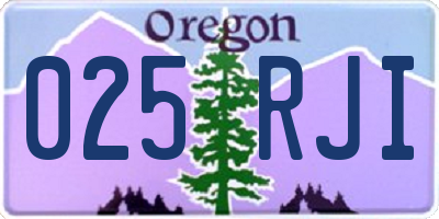 OR license plate 025RJI