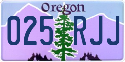 OR license plate 025RJJ