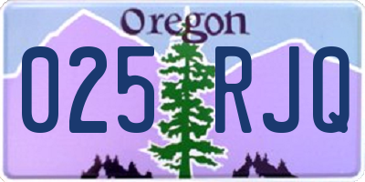 OR license plate 025RJQ