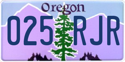 OR license plate 025RJR
