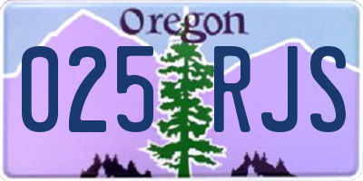 OR license plate 025RJS