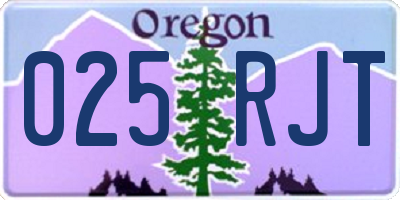 OR license plate 025RJT