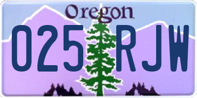 OR license plate 025RJW