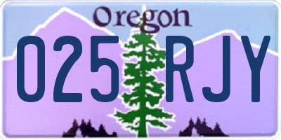 OR license plate 025RJY