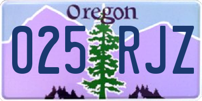 OR license plate 025RJZ