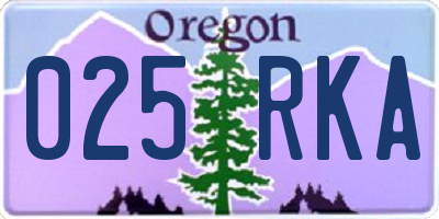 OR license plate 025RKA
