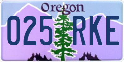 OR license plate 025RKE
