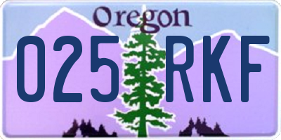 OR license plate 025RKF