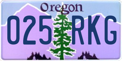 OR license plate 025RKG