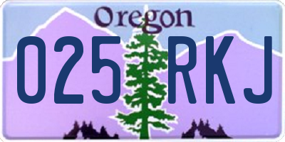 OR license plate 025RKJ