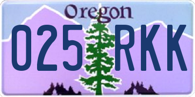 OR license plate 025RKK