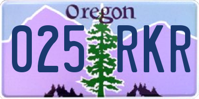OR license plate 025RKR