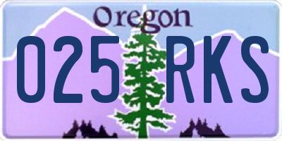 OR license plate 025RKS