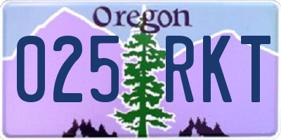 OR license plate 025RKT