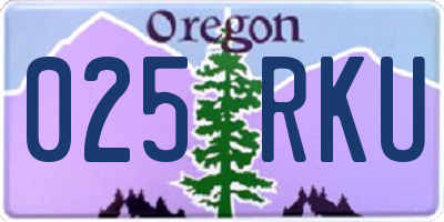OR license plate 025RKU