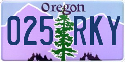 OR license plate 025RKY