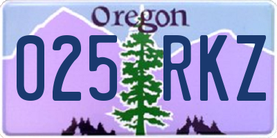 OR license plate 025RKZ
