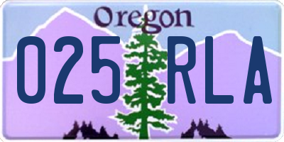 OR license plate 025RLA