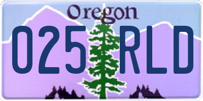 OR license plate 025RLD