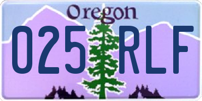 OR license plate 025RLF