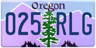 OR license plate 025RLG