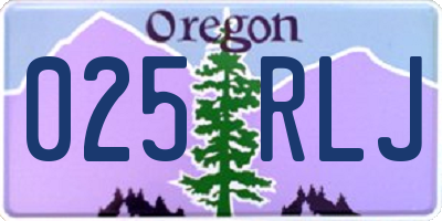 OR license plate 025RLJ