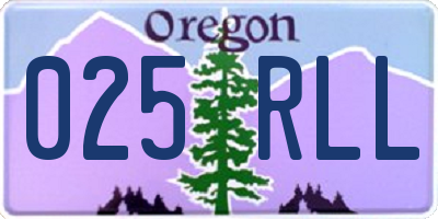 OR license plate 025RLL