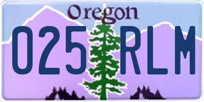 OR license plate 025RLM