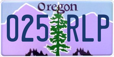 OR license plate 025RLP