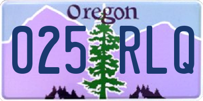 OR license plate 025RLQ