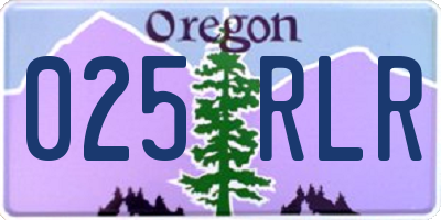 OR license plate 025RLR