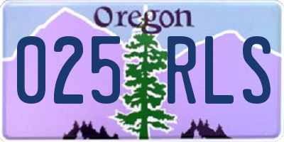 OR license plate 025RLS