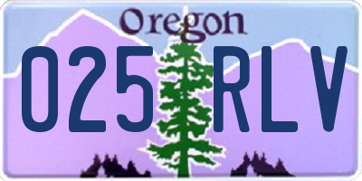 OR license plate 025RLV