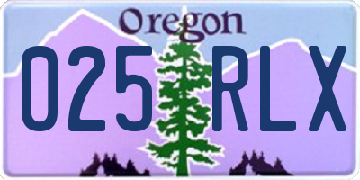 OR license plate 025RLX