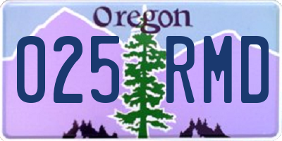 OR license plate 025RMD