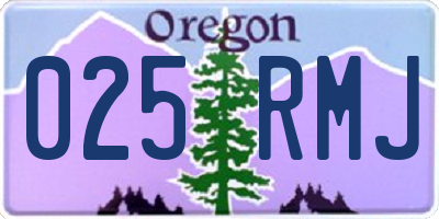 OR license plate 025RMJ