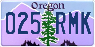 OR license plate 025RMK